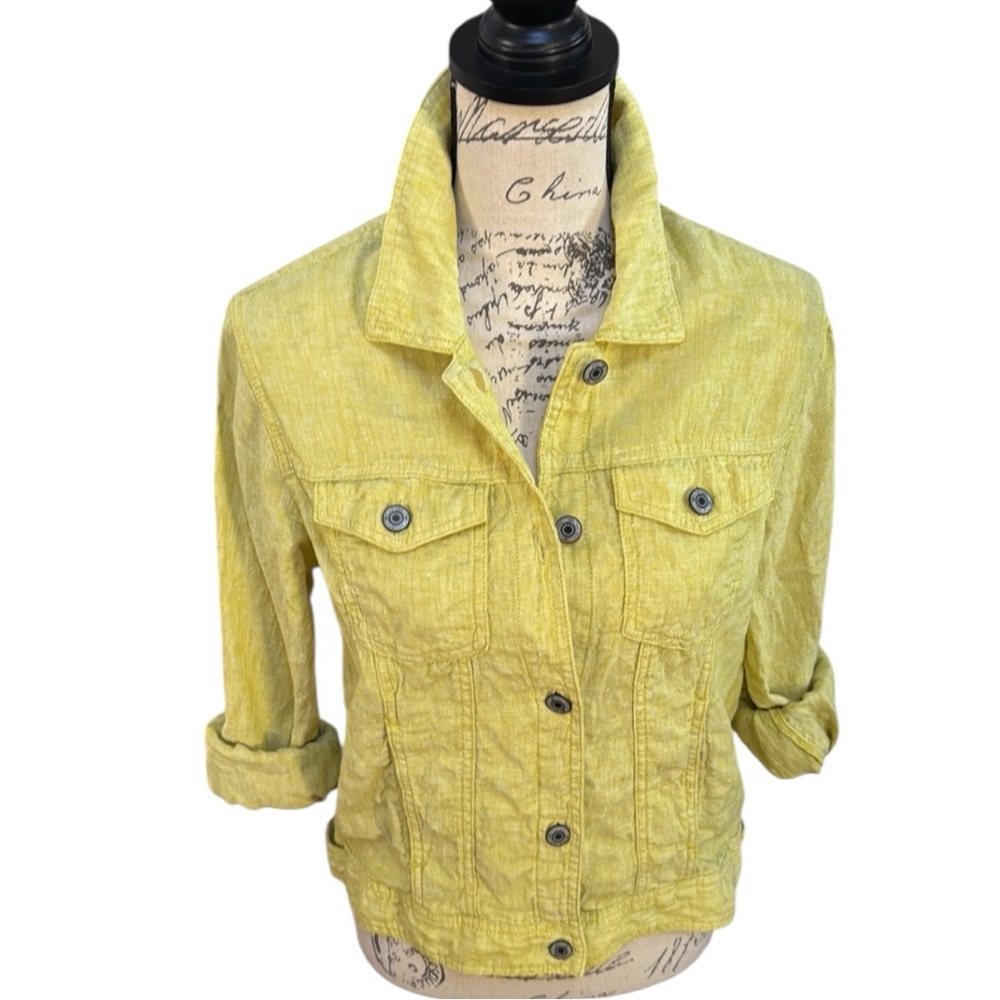 Jones NY Linen Jean Jacket in Lemon 🍋 Yellow